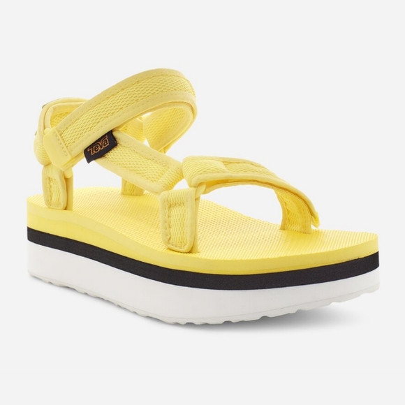 NWOT Teva Flatform Universal Mesh Print Limelight - Picture 2 of 9